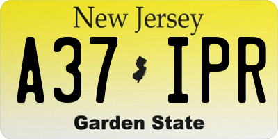 NJ license plate A37IPR
