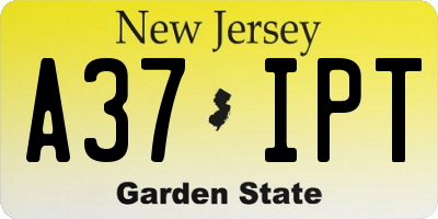 NJ license plate A37IPT