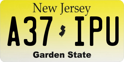 NJ license plate A37IPU
