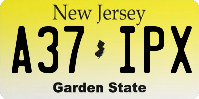 NJ license plate A37IPX
