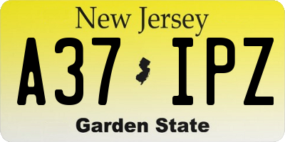 NJ license plate A37IPZ