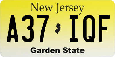 NJ license plate A37IQF