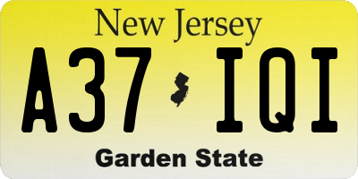 NJ license plate A37IQI