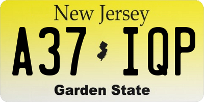 NJ license plate A37IQP