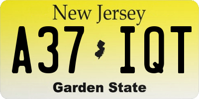 NJ license plate A37IQT