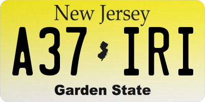 NJ license plate A37IRI