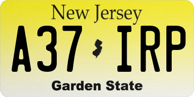 NJ license plate A37IRP