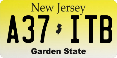 NJ license plate A37ITB