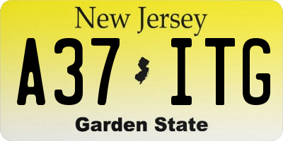NJ license plate A37ITG
