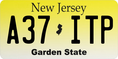 NJ license plate A37ITP