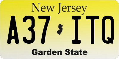 NJ license plate A37ITQ