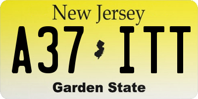 NJ license plate A37ITT