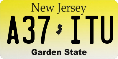 NJ license plate A37ITU