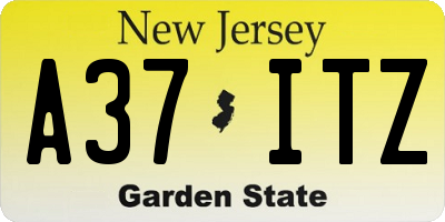NJ license plate A37ITZ