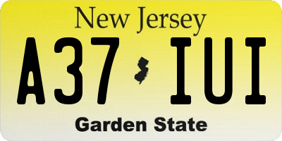 NJ license plate A37IUI