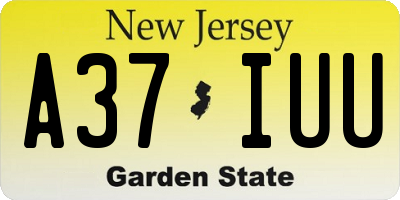 NJ license plate A37IUU