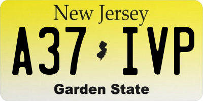 NJ license plate A37IVP