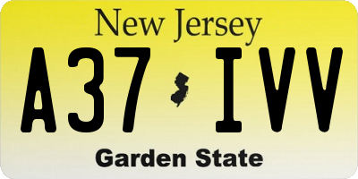 NJ license plate A37IVV