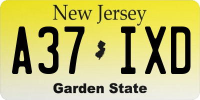 NJ license plate A37IXD