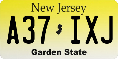 NJ license plate A37IXJ