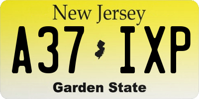 NJ license plate A37IXP