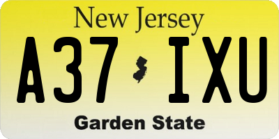 NJ license plate A37IXU
