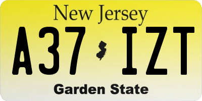 NJ license plate A37IZT