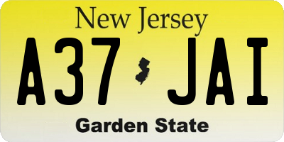 NJ license plate A37JAI