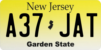 NJ license plate A37JAT