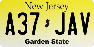 NJ license plate A37JAV