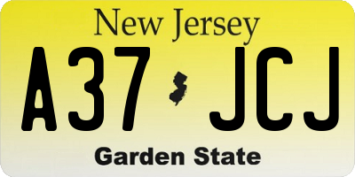 NJ license plate A37JCJ