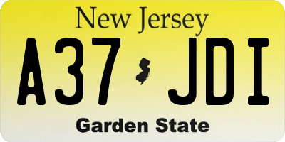 NJ license plate A37JDI