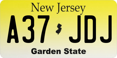 NJ license plate A37JDJ