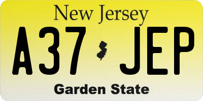 NJ license plate A37JEP