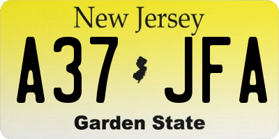 NJ license plate A37JFA