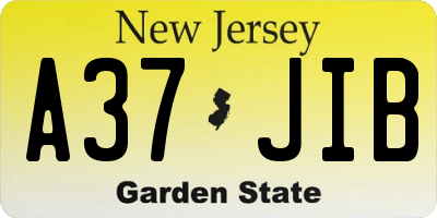 NJ license plate A37JIB