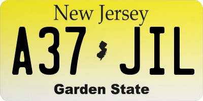 NJ license plate A37JIL