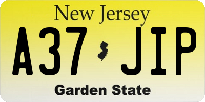 NJ license plate A37JIP