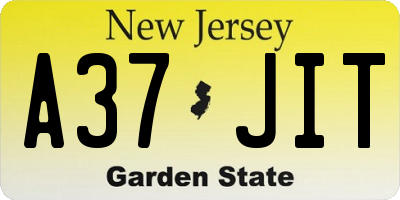 NJ license plate A37JIT