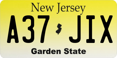 NJ license plate A37JIX