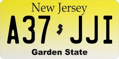 NJ license plate A37JJI