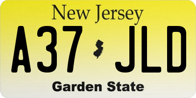 NJ license plate A37JLD