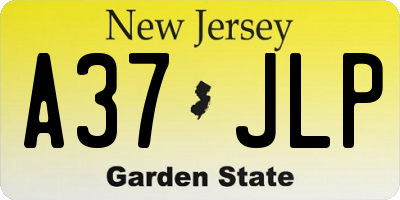 NJ license plate A37JLP