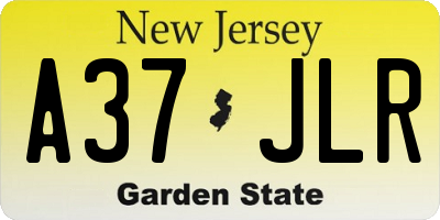 NJ license plate A37JLR