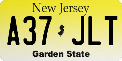 NJ license plate A37JLT