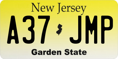 NJ license plate A37JMP