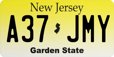 NJ license plate A37JMY