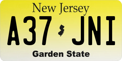 NJ license plate A37JNI