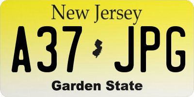 NJ license plate A37JPG
