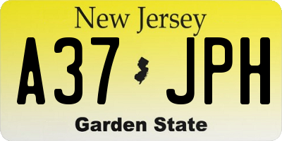 NJ license plate A37JPH